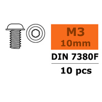 G-Force Socket Low Round Flanged Head Screw M3x10 Steel GF-0104-003