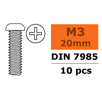 G-Force Pan Head Screw M3x20 Galvanised Steel (10pcs) GF-0170-012