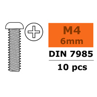 G-Force Pan Head Screw M4x6 Galvanised Steel (10pcs) GF-0170-015