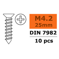 G-Force Self Tap Countersunk 4.2x25 Galvanised Steel (x10) GF-0176-015