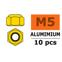 G-Force Nylstop Nut M5 Gold Aluminium (10pcs) GF-0400-050