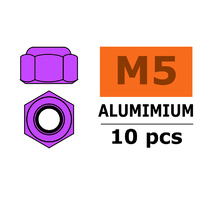 G-Force Nylstop Nut M5 Purple Aluminium (10pcs) GF-0400-052