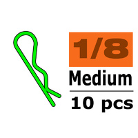 G-Force Body Clips 1/8 Green Medium 45degBent (10pcs) GF-0410-011