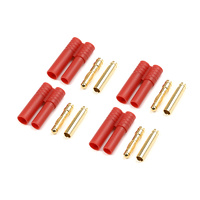 G-Force 4mm Gold Connector with Plastic Housing (4pcs) GF-1001-003