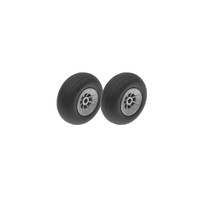 G-Force Aircraft Wheels - Rubber w/ Nylon Rim - 38mm - Shaft Dia. 3mm (2)