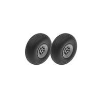 G-Force Aircraft Wheels - Rubber w/ Nylon Rim - 44mm - Shaft Dia. 3mm (2)
