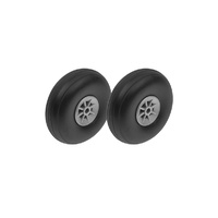 G-Force Aircraft Wheels - Rubber w/ Nylon Rim - 50mm - Shaft Dia. 3mm (2)