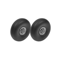 G-Force Aircraft Wheels - Rubber w/ Nylon Rim - 57mm - Shaft Dia. 3mm (2)