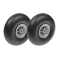 G-Force Aircraft Wheels - Rubber w/ Nylon Rim - 100mm - Shaft Dia. 4mm (2)