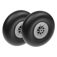 G-Force Aircraft Wheels - Rubber w/ Nylon Rim - 125mm - Shaft Dia. 5mm (2)