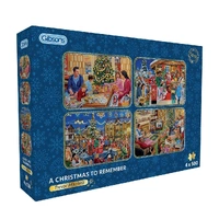 Gibsons 4 x 500pc Christmas To Remember Jigsaw Puzzle