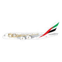 Gemini Jets 1/400 Emirates A380 A6-EVG (UAE 50th Anniversary Livery) Diecast Aircraft