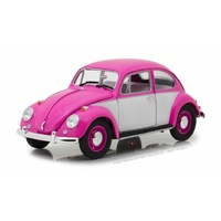 Greenlight 1/18 Pink & White 1967 VW Beetle Right Hand Drive 13512 Diecast