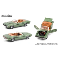 Greenlight 1/18 Convertible 1970 Dodge Challenger R/T Green w/Tan Interior