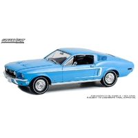 Greenlight 1/18 1968 Sierra Blue Ford Mustang Fastback "Ford Rainbow of Colours" West Coast USA Special Edition Mustang Diecast