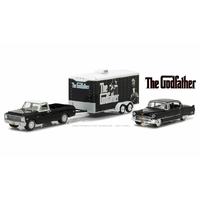 Greenlight 1/64 The Godfather 1972 Ford F-100 w/1955 Cadillac Fleetwood Series 60 Special in 31030-B Diecast