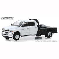 Greenlight 1/64 White 2019 Ram 3500 Flatbed Dually Drivers Series 1 SINGLES 46010-F Diecast