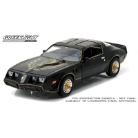 Greenlight 1/24 1977 Pontiac Firebird Trans Am Turbo 4.9L Starlite Black With Golden Eagle Hood Diecast Car