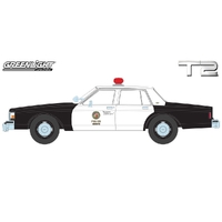 Greenlight 1/24 Terminator 2 Judgement Day Movie (1991) 1987 Chevrolet Caprice Metropolitan Police Car Diecast
