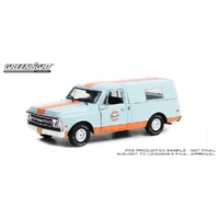 Greenlight 1/24 Gulf Oil 1968 Chev C-10 with Camper Shell Running on Empty Diecast