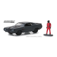 Greenlight 1/64 1971 Dodge Challenger Shakedown w/Race Car Driver The Hobby Shop (SINGLES) 97060-D Diecast