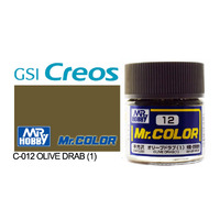 Gunze Mr Color C012 Semi Gloss Olive Drab 1 10mL Lacquer Paint