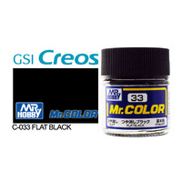 Gunze Mr Color C033 Flat Black 10mL Lacquer Paint