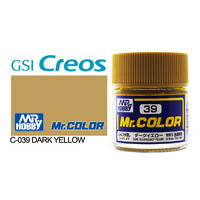 Gunze Mr Color C039 Flat Dark Yellow (Sandy Yellow) 10mL Lacquer Paint