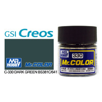 Gunze Mr Color C330 Semi Gloss Dark Green BS381/C641 10mL Lacquer Paint