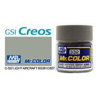 Gunze Mr Color C332 Semi Gloss Light Aircraft Grey BS381/C627 10mL Lacquer Paint