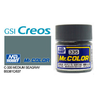 Gunze Mr Color C335 Semi Gloss Medium Sea Grey BS381/C637 10mL Lacquer Paint