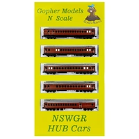 Gopher Models N NSW HUB 119 Indian Red 5 Car Set
