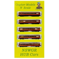 Gopher Models N NSW HUB 119 Tuscan & Russet 5 Car Set