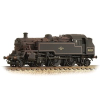 Graham Farish N BR Standard 3MT Tank 82029 BR Lined Black (Late Crest) - Weathered