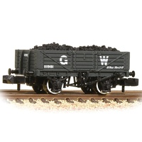 Graham Farish N 5 Plank Wagon Wooden Floor GWR Grey - Includes Wagon Load