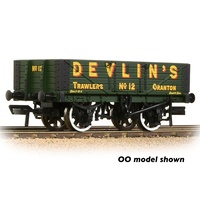 Graham Farish N 5 Plank Wagon Wooden Floor 'Devlin's Trawlers' Green