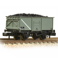 Graham Farish N BR 16T Steel Mineral Wagon With Bottom Doors BR Grey (Early) - Includes Wagon Load