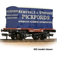 Graham Farish N Conflat Wagon BR Bauxite (Early) With 'Pickfords' BD Container - Includes Wagon Load