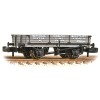 Graham Farish N 3 Plank Wagon 'ICI Buxton Lime' Grey