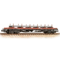 Graham Farish N BR BDA Bogie Bolster BR Railfreight Red - Weathered - Includes Wagon Load