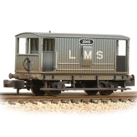 Graham Farish N MR 20T Brake Van With Duckets LMS Grey - Weathered