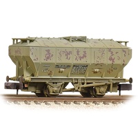 Graham Farish N BR 35T Covered Hopper Wagon BR Grey (Early) 'Soda Ash' - Weathered