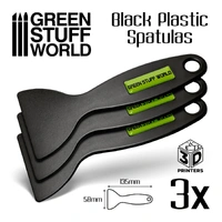 Green Stuff World Black Plastic Spatulas - 3D printer 3pkt