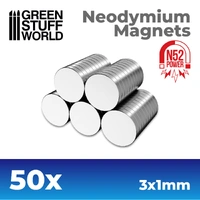 Green Stuff World Neodymium Magnets 3x1mm - 50 units (N52)