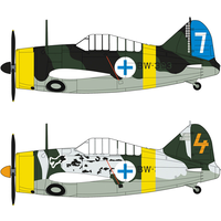 Hasegawa 1/72 B-239 Buffalo FAF Aces Combo Pt 2 02229 Plastic Model Kit
