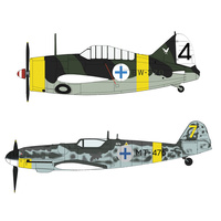 Hasegawa 1/72 B-239 Buffalo & Messerschmitt Bf109G-6 Finnish Air Force (Two kits) 02279 Plastic Model Kit