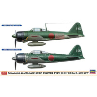 Hasegawa 1/72 Mitsubishi A6M2B/A6M3 Zero Fighter Type 21/22 'Rabaul Ace Set' (Two Kits In The Box) Plastic Model Kit