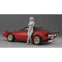 Hasegawa 1/24 Lancia Stratos HF "Stradale" w/Italian Girl Figure Plastic Model Kit