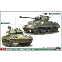 Hasegawa 1/72 M4A3E8 Sherman & M24 Chaffee "U.S. Army Main Battle Tank Combo" (Two Kits In The Box) Plastic Model Kit