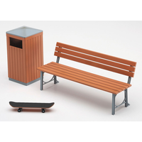 Hasegawa 1/12 Park Bench & Trash Can 62010 Plastic Model Kit